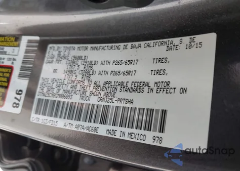 2016 Toyota Tacoma Sr5 V6 z USA, uszkodzony, nr VIN 3TMAZ5CN8GM006893